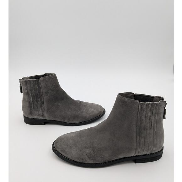 Eileen Fisher Boots Suede Leather Women's Ankle Booties Gray Classic Size 6 US - Picture 1 of 13